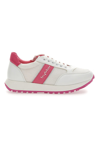 Byblos 152 Freizeit-Sneaker in Weiß und Fuchsia mit hoher Sohle
