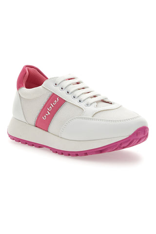 Byblos 152 Freizeit-Sneaker in Weiß und Fuchsia mit hoher Sohle