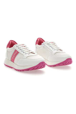 Byblos 152 Freizeit-Sneaker in Weiß und Fuchsia mit hoher Sohle