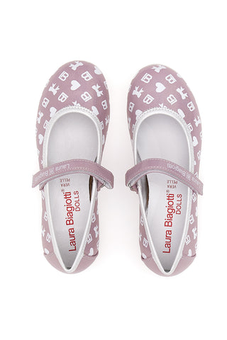 L. Biagiotti 7800 Rosa Ballerinas mit Allover-Print