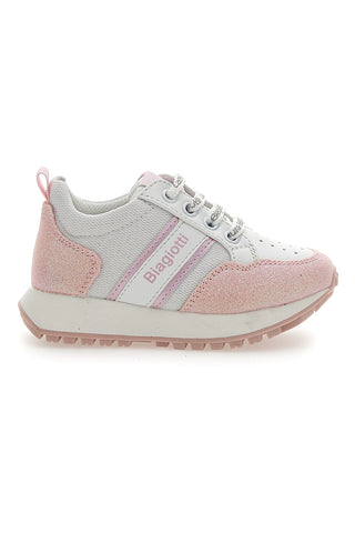 SNEAKERS URBAN CHIC L. BIAGIOTTI 7842 BIANCA E ROSA GLITTER