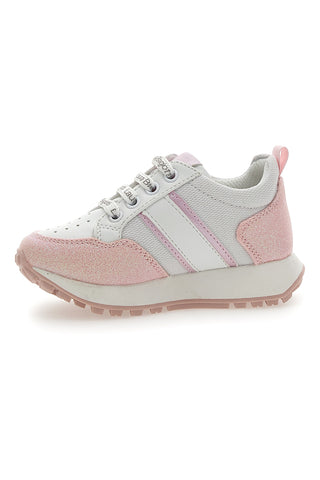 SNEAKERS URBAN CHIC L. BIAGIOTTI 7842 BIANCA E ROSA GLITTER