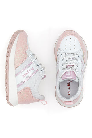 SNEAKERS URBAN CHIC L. BIAGIOTTI 7842 BIANCA E ROSA GLITTER