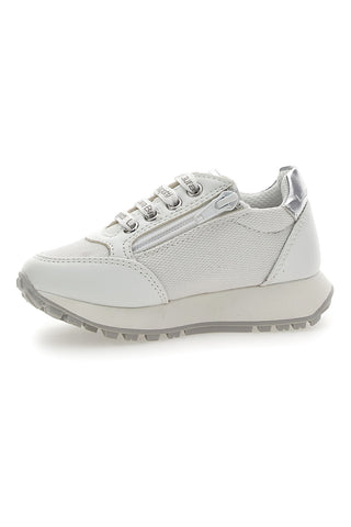 Sneakers Sporty Chic L. Biagiotti 7841 Bianche Top con glitter