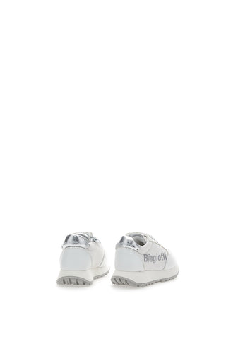 Sneakers Sporty Chic L. Biagiotti 7841 Bianche Top con glitter