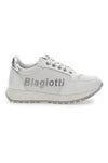 Sneakers Chic L. Biagiotti 7841 Bianche Top con glitter