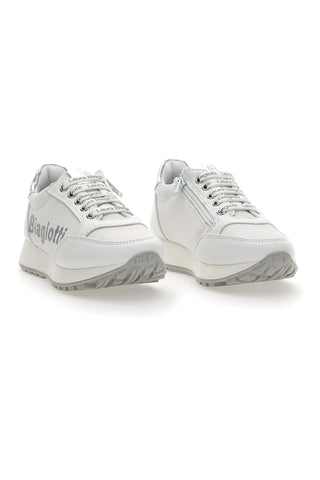 Sneakers Chic L. Biagiotti 7841 Bianche Top con glitter