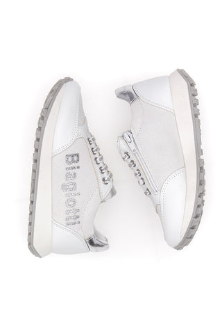 Sneakers Chic L. Biagiotti 7841 Bianche Top con glitter