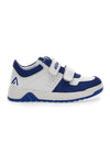 Asso 13141 Weiße und blaue niedrige Sneakers mit Lederinnensohle