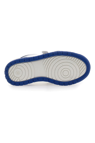 Asso 13141 Weiße und blaue niedrige Sneakers mit Lederinnensohle