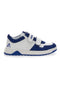 Asso 13141 Weiße und blaue niedrige Sneakers mit Lederinnensohle