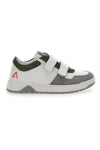 Asso 13141 Weiße und grüne niedrige Sneakers mit Lederinnensohle