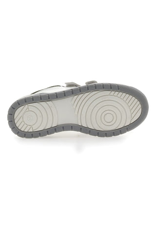 Asso 13141 Weiße und grüne niedrige Sneakers mit Lederinnensohle