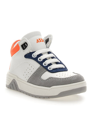 Asso 13142 Hohe Freizeit-Sneaker in Weiß, Blau, Orange