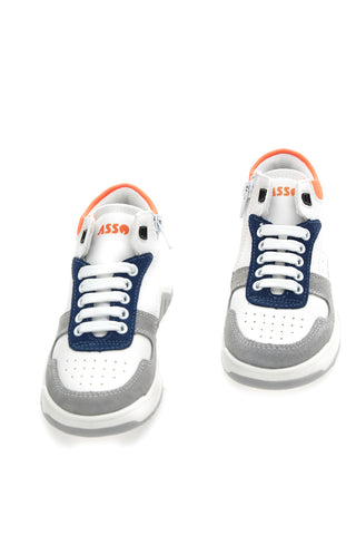 Asso 13142 Hohe Freizeit-Sneaker in Weiß, Blau, Orange