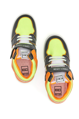 Sneakers Mid-Cut Arancione Verde Lime Coveri War Mid