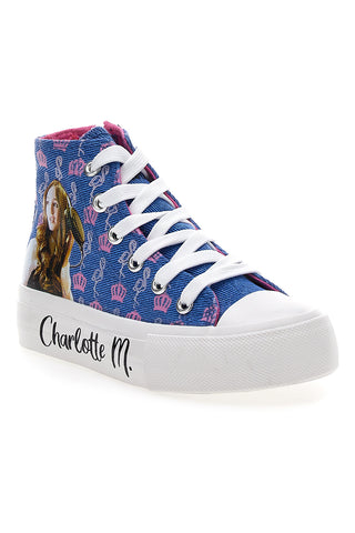 Sneakers flatform Charlotte 7901 in tela Denim
