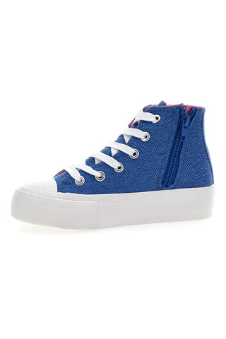 Sneakers flatform Charlotte 7901 in tela Denim