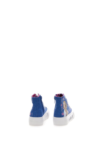 Sneakers flatform Charlotte 7901 in tela Denim