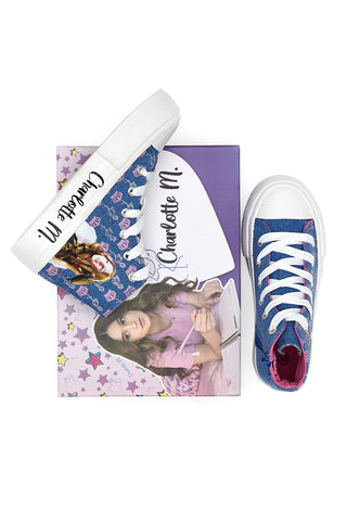 Sneakers flatform Charlotte 7901 in tela Denim