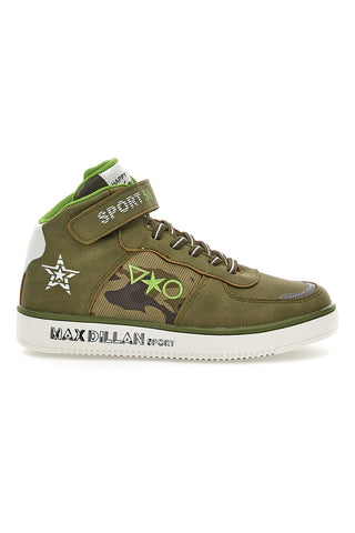 Max Dillan Militärgrüne Mid-Cut-Sneaker