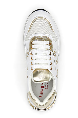 Sneakers Laura Biagiotti 8370 Bianche Oro