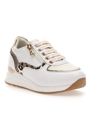 Laura Biagiotti 8481 Cremefarbene Plateau-Sneaker