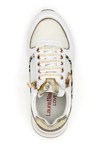 Laura Biagiotti 8481 Cremefarbene Plateau-Sneaker
