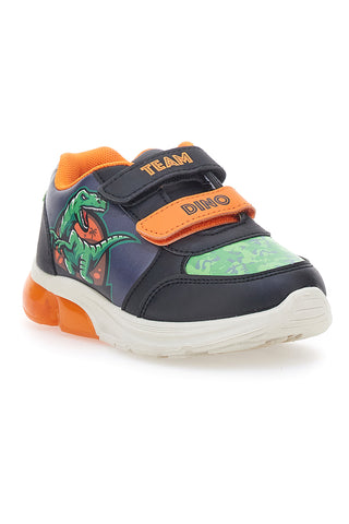 Schwarze Turnschuhe mit Dinosaurierlichtern 7240