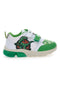 Weiße und grüne Turnschuhe mit Dinosaurierlichtern 7240