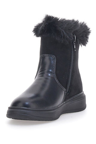 Schwarze Stiefeletten mit Fell Danke 14214