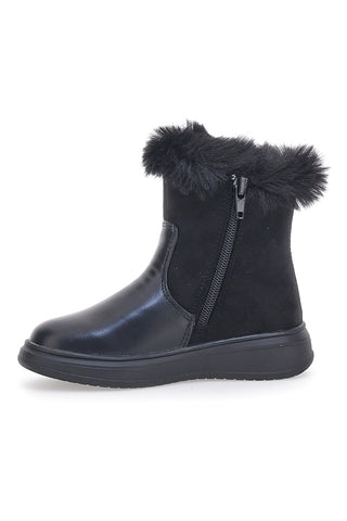 Schwarze Stiefeletten mit Fell Danke 14214