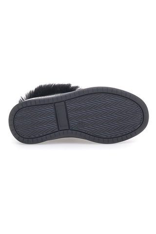 Schwarze Stiefeletten mit Fell Danke 14214