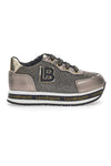 Laura Biagiotti 8711 Taupefarbene Glitzer-Sneaker