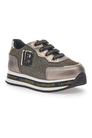 Laura Biagiotti 8711 Taupefarbene Glitzer-Sneaker