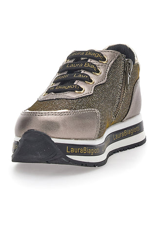 Laura Biagiotti 8711 Taupefarbene Glitzer-Sneaker