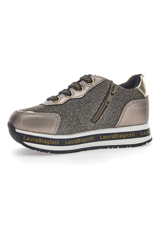 Laura Biagiotti 8711 Taupefarbene Glitzer-Sneaker