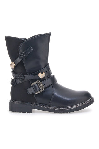 Schwarze Stiefeletten mit Schnalle Energy 605