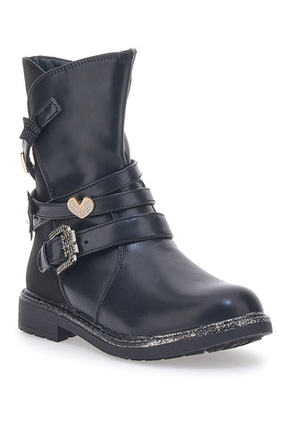 Schwarze Stiefeletten mit Schnalle Energy 605