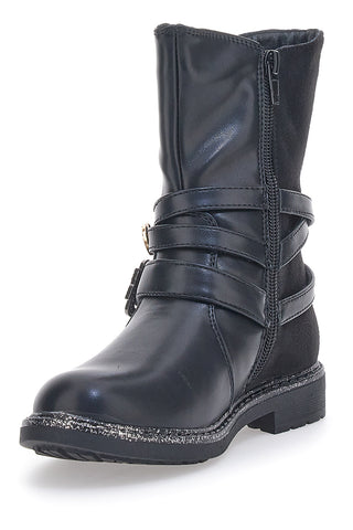 Schwarze Stiefeletten mit Schnalle Energy 605