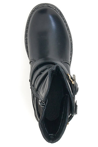 Schwarze Stiefeletten mit Schnalle Energy 605