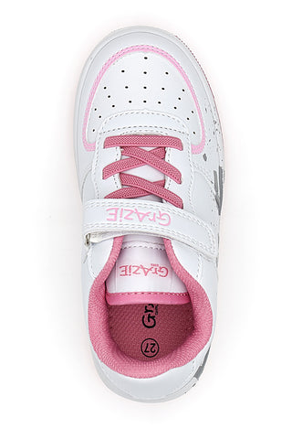 Weiße und rosa Turnschuhe Danke 2327