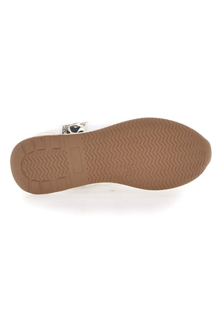 Sneakers con Zeppa e Doppia Cerniera Bianche e Oro Laura Biagiotti 8481