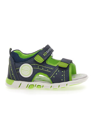 Superga Blaue und grüne First Steps Sandalen 83507