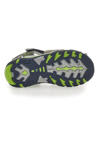 Sandali con Velcro Verde Oliva Pitt Kids 14365