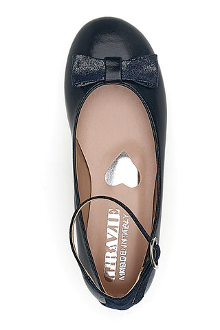 Blaue Ballerinas mit Riemen Grazie Girl 402