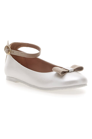 Weiße Ballerinas mit Schleife Graie Girl 409