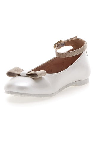 Weiße Ballerinas mit Schleife Graie Girl 409