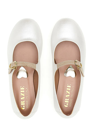 Perlmuttfarbene Ballerinas für Kinder Grazie Girl 406