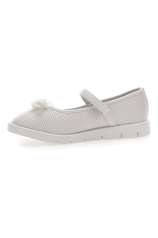 Ballerine Bianche Con Cinturino e Strappo Pitt Kids 7701